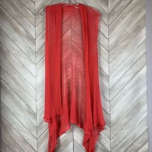 Le Moda gauzy orange mesh vest